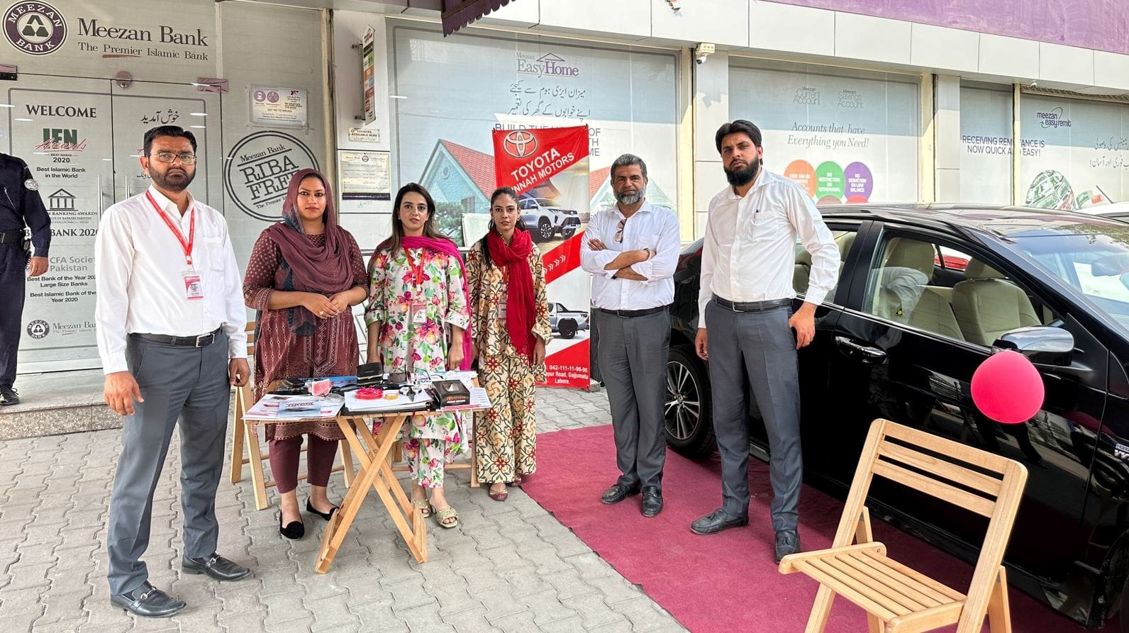 Display at MEEZAN BANK by Toyota Jinnah Motors Sales Team
